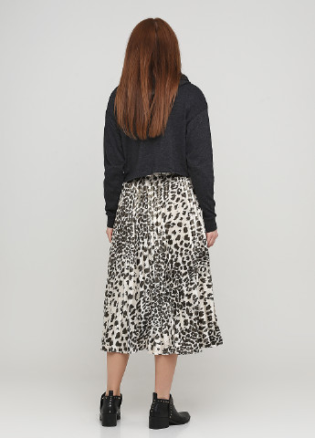 Светло-бежевая кэжуал леопардовая юбка H&M плиссе, клешированная