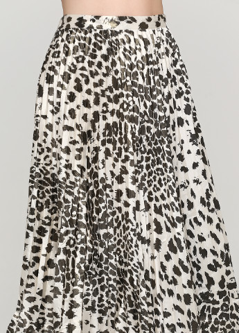 Светло-бежевая кэжуал леопардовая юбка H&M плиссе, клешированная
