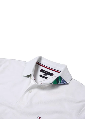 Белая футболка-поло для мужчин Tommy Hilfiger с логотипом