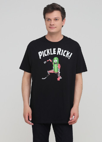Черная летняя футболка Rick and Morty