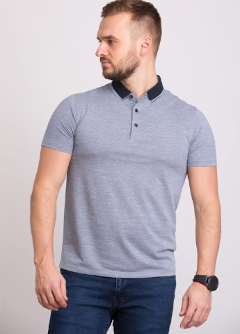 Серая футболка-поло для мужчин Trend Collection меланжевая