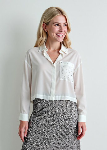 Белая классическая, кэжуал рубашка однотонная Reserved