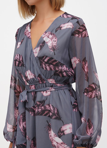 Серое кэжуал платье Historia Club с цветочным принтом