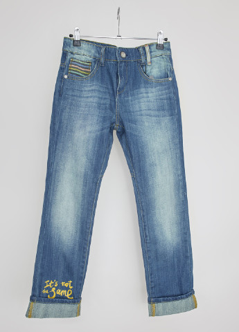 Голубые демисезонные прямые джинсы Desigual