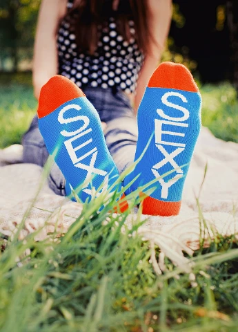 Блакитні шкарпетки (2 пари) Mo-Ko-Ko Socks написи (25064158)