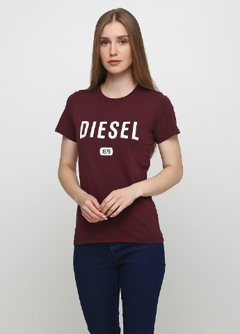 Бордова літня футболка Diesel
