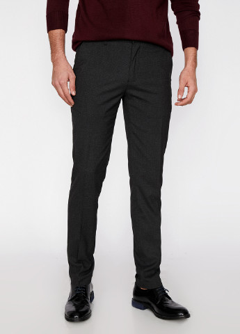 Темно-серые классические демисезонные зауженные брюки KOTON