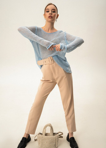Бежевые кэжуал демисезонные классические брюки Gepur