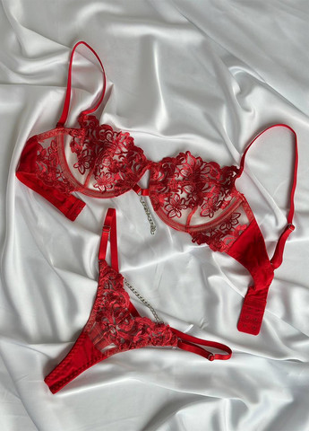 Красный демисезонный комплект (бюстгальтер, трусики) NOVA VEGA