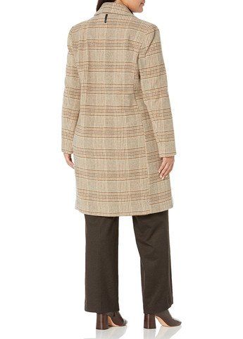 Бежевое демисезонное Пальто однобортное DKNY