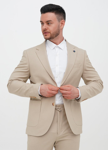 Бежевий демісезонний костюм (піджак, штани) брючний Trend Collection