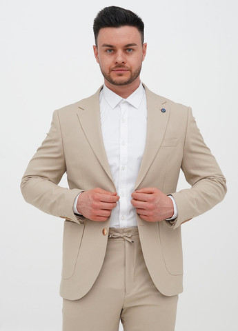 Бежевий демісезонний костюм (піджак, штани) брючний Trend Collection