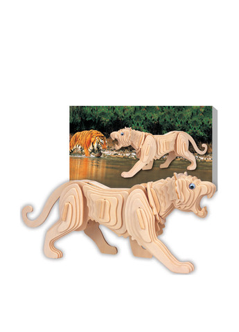 Дерев'яний 3D-пазл Тигр, 34х14 см Мир деревянных игрушек (286207430)