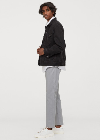 Светло-серые кэжуал демисезонные чиносы, зауженные, укороченные брюки H&M
