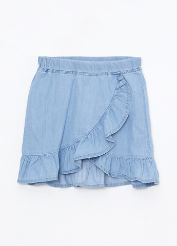 Голубая джинсовая однотонная юбка LC Waikiki