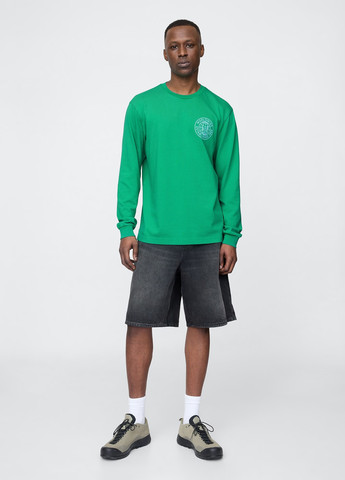 Зеленый демисезонный кэжуал лонгслив Gap с надписями