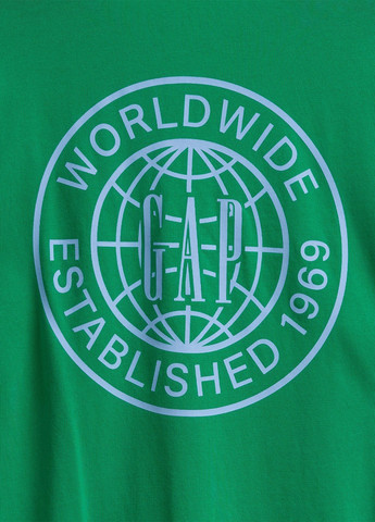 Зеленый демисезонный кэжуал лонгслив Gap с надписями