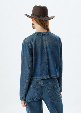 Синий женский жакет KOTON однотонный - демисезонный