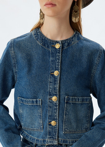 Синий женский жакет KOTON однотонный - демисезонный