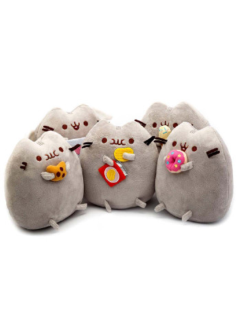 Комплект м'яких іграшок коти Пушин кет з п'яти штук та іграшка антистрес Pop It квадрат VOLRO (256544226)