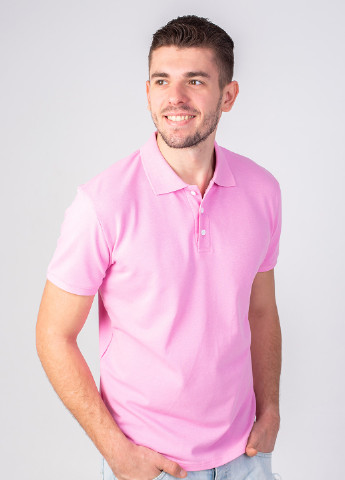 Розовая футболка-футболка поло чоловіча для мужчин TvoePolo однотонная
