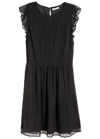 Черное кэжуал платье клеш H&M в горошек