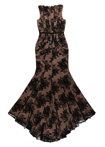 Комбінована вечірня сукня годе, зі шлейфом Jarlo з квітковим принтом