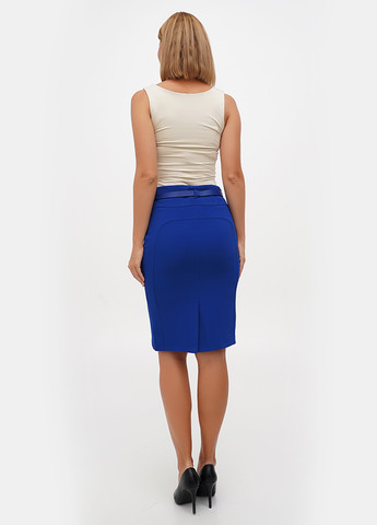 Синяя кэжуал однотонная юбка Sassofono карандаш