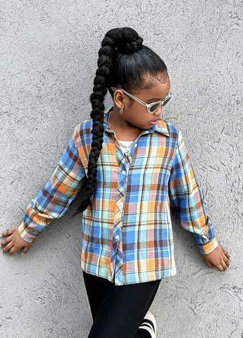 Цветная кэжуал рубашка в клетку SHEIN