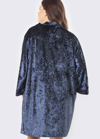Темно-синій демісезонний комплект (нічна сорочка, халат) Ghazel