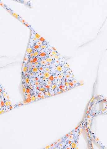 Світло-блакитний літній купальник (ліф, трусики) бікіні, роздільний SHEIN