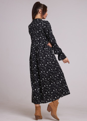 Чорна кежуал сукня сорочка ST-Seventeen з квітковим принтом