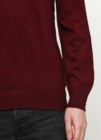 Бордовый демисезонный джемпер пуловер Van Cliff