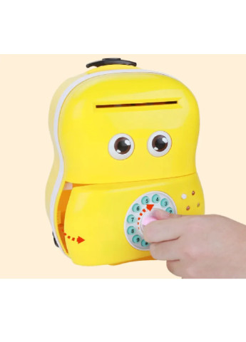 Интерактивная детская копилка сейф с кодовым замком и купюроприемником Чемодан 21.5х17 см (30855-Нов) Желтый Francesco Marconi (251328984)