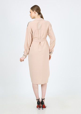 Пудровое кэжуал платье рубашка Casalini в полоску