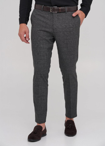 Темно-серые классические демисезонные укороченные, зауженные брюки Trend Collection