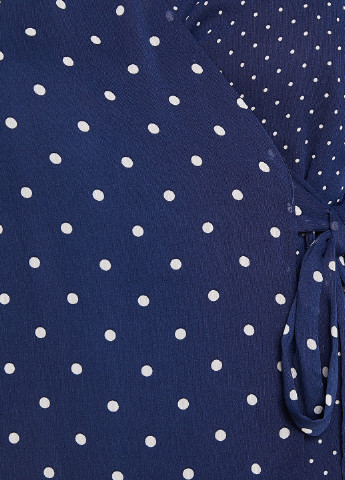 Темно-синяя летняя блуза на запах KOTON