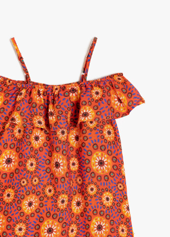 Оранжевая с рисунком блузка KOTON летняя
