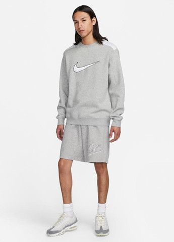 Сірий світшот fn0245-063 Nike меланж вишивка (322021464)