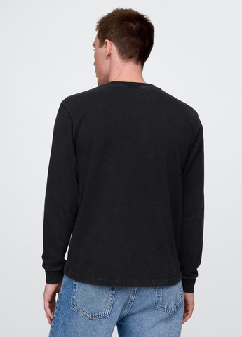 Лонгслів Gap персонажі чорний кежуали бавовна, трикотаж