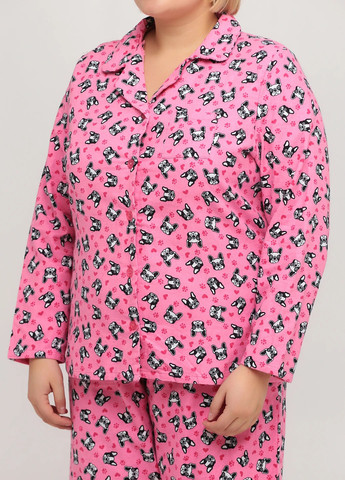 Розовая зимняя пижама (рубашка, брюки) Studio