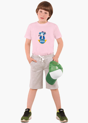 Рожева демісезонна футболка дитяча робокар полі (robocar poli) (9224-1620) MobiPrint