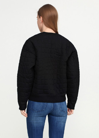 Свитшот H&M - крой фактура черный кэжуал - (108991751)
