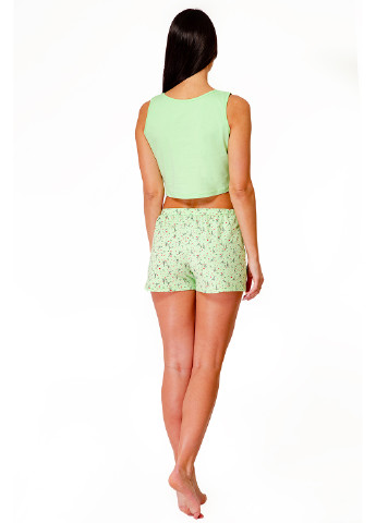 Зелена всесезон комплект жіночий (топ з шортами) топ + шорти Kosta