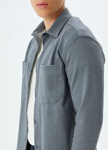 Серо-синяя кэжуал рубашка перец с солью KOTON