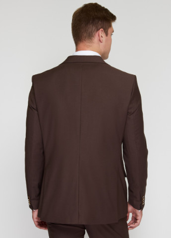 Коричневий демісезонний коричневий однотонний костюм трійка 10424 Yarmich