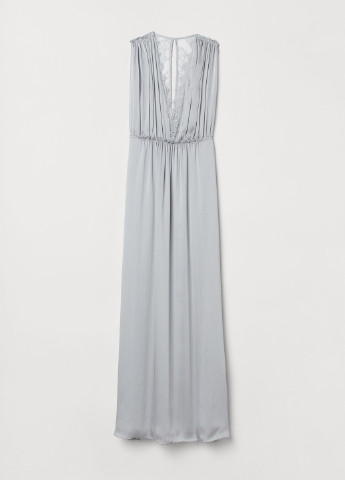 Светло-серое вечернее платье а-силуэт H&M однотонное