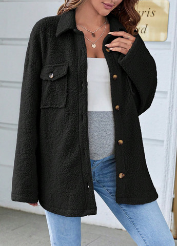 Черная зимняя куртка SHEIN