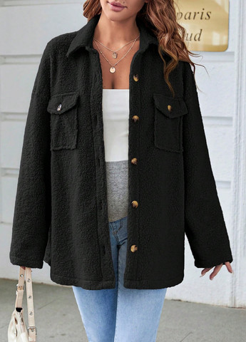 Черная зимняя куртка SHEIN