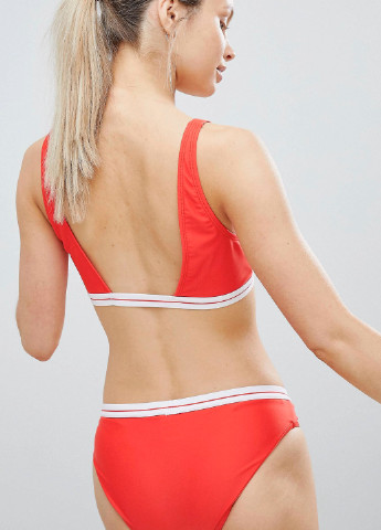 Красный летний купальник топ, раздельный, бикини Brave Soul